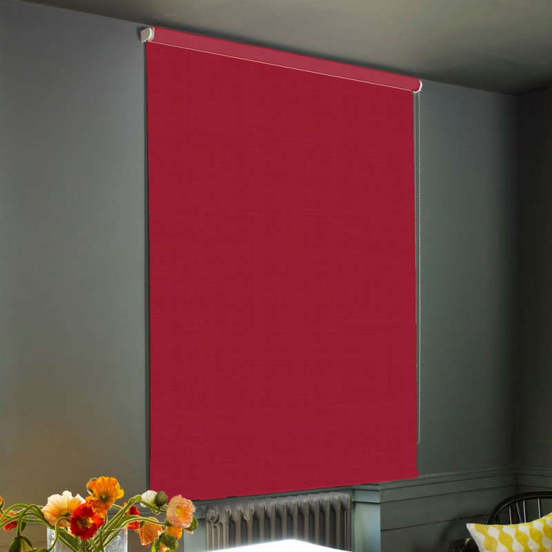 Dim-Out Raspberry Roller Blind